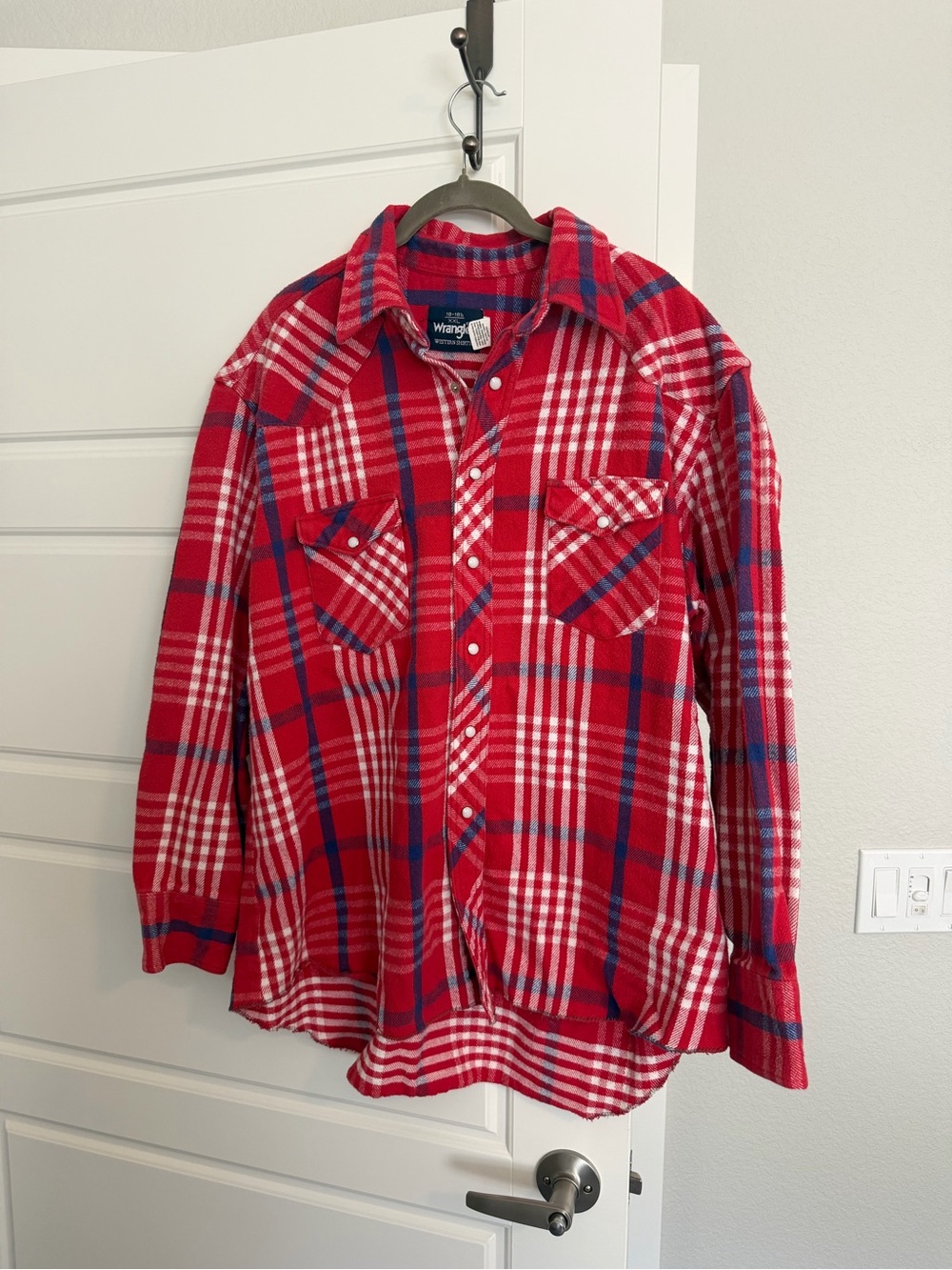Wrangler Red Plaid Button-Down Shirt XXL